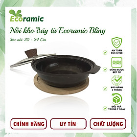 Cao Cấp  Nồi Kho Bếp Từ Ecoramic Bling Siêu Bền - Tặng Kèm Đế Lót Gỗ Cao