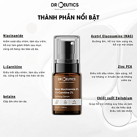 Drceutics Serum Phiên Bản Nâng Cấp Basic Niacinamide 8% + L-Carnitine 2% - Điều Tiết Da Dầu, Chăm Sóc Da Dầu Mụn(30g)