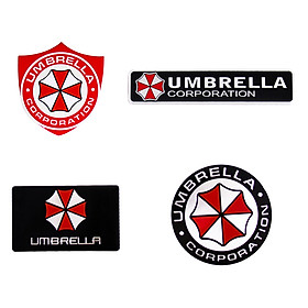 Set 4 Sticker Hình Dán Metal Umbrella