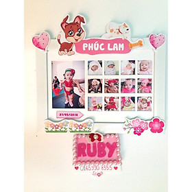 KHUNG ẢNH 12 THÁNG CHIPI( free in ảnh) có ảnh sản phẩm thật