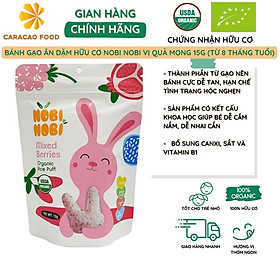 Bánh gạo ăn dặm hữu cơ cho bé Nobi Nobi vị quả mọng 15g Từ 8 tháng tuổi,