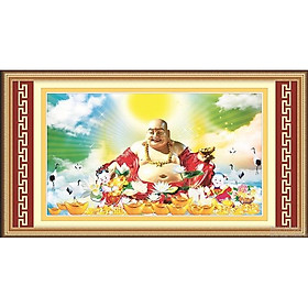 Mua Tranh thêu chữ thập Phật di lặc AL53486  kích thước 100 x 62 cm  tranh 3D