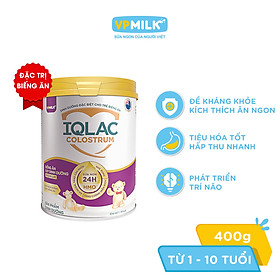 Sữa bột IQLac Colostrum Biếng Ăn Suy Dinh Dưỡng Premium 400g cho trẻ biếng