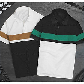 Áo thun nam cổ polo phối màu viền