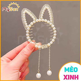 Nơ kẹp cài tóc cho bé gái xinh đẹp - phụ kiện tóc trẻ em MySun