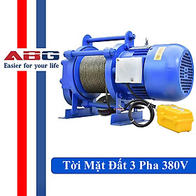 Tời mặt đất 3 pha ABG (380V) (Vỏ sắt), tời đa năng 3 pha, công suất mạnh mẽ, sử dụng cho các nhà xưởng, nhà máy công nghiệp điện, kho bãi vừa và nhỏ
