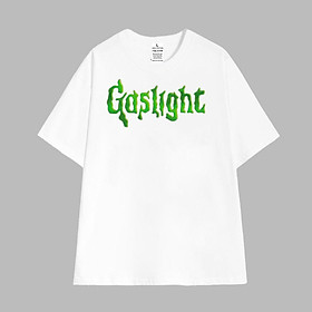 Áo thun tay lỡ unisex phom rộng cao cấp oversize in chữ Gaslight