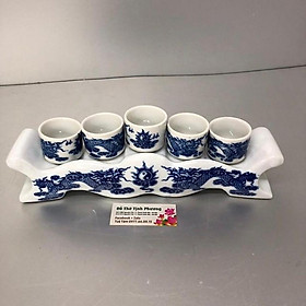 Mua Khay ngai cúng nước 5 ly   Cúng thần tài   chất liệu  bằng sứ cao cấp KH12322
