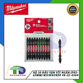 Bộ 10 Đầu vặn vít ngắn (PH1-65mm) Milwaukee 48-32-4360