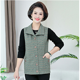 Áo Khoác Dạ Ghi Lê Cho Mẹ AD19 - Hàng Quảng Châu Cao Cấp