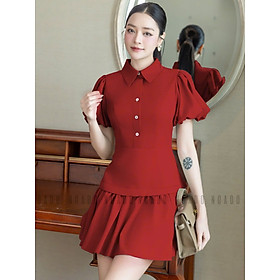 Đầm đỏ tùng tầng NGADO , đầm kiểu nữ , đầm công sở , dự tiệc