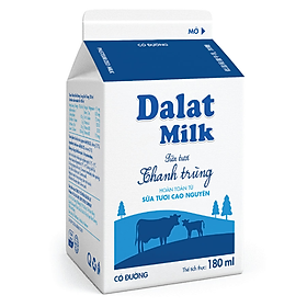 Sữa tươi Dalat Milk có đường 180ml - 31049