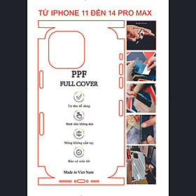 Miếng dán dẻo PPF dành cho iphpne 11 đến 14 pro max ,miếng dán mặt lưng chuẩn từng chi tiết, full