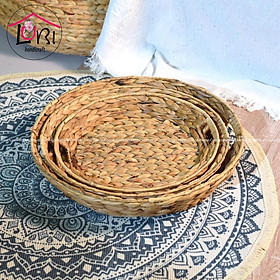Mua Lubihandicraft - Khay đựng đồ đan lục bình tròn - đẹp  sang trọng