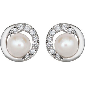 Bông tai bạc đính ngọc trai PNJSilver PFXMK000012-BO