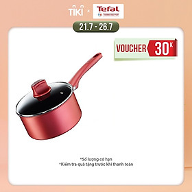 Quánh chống dính đáy từ Tefal So Chef G1352395 18cm có nắp (Đỏ) - Hàng chính hãng