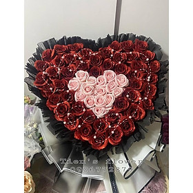 Mua Bó hoa tim nhũ kim tuyến cao cấp kèm quà tặng sinh nhật  14/2  8/3