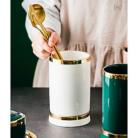 Mua ỐNG CẮM ĐŨA ĐƠN | ỐNG ĐŨA 1 SỨ XANH NGỌC BÍCH | GIỎ CẮM ĐŨA SỨ HALLEY HOME | Ống Đũa Đơn Liền
