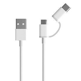Mua Dây Sạc Đa Năng 2 Trong 1  xiaomi 2 in 1 USB Type-C và Micro USB (1m) - Hàng Chính Hãng