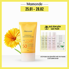 Kem Chống Nắng Dưỡng Ẩm Dịu Nhẹ Với Mọi Loại Da Mamonde Everyday Aqua Sun Cream SPF 50+ Pa++++ (50ml) 110651168