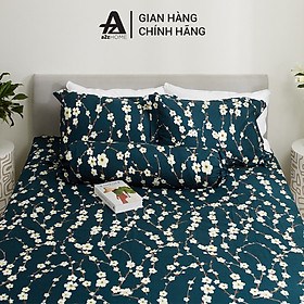 Bộ Ga Giường 4 Món White Sakura Mềm Mại 100% Mirco Silk Cao Cấp A2Z Home