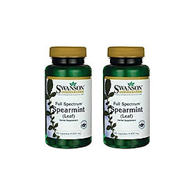 Viên uống hỗ trợ sức khỏe chiết xuất từ lá bạc hà Swanson Full Spectrum Spearmint Leaf 400 mg 60 Caps 2 Pack