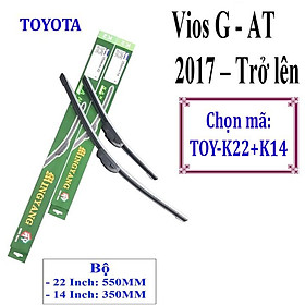 Gạt nước mưa ô tô Nano Mềm cao cấp dành cho hãng xe Toyota (Bộ 2): Camry-Altis-Yaris-Fortuner-Vios-Hilux-Innova-LandCuis