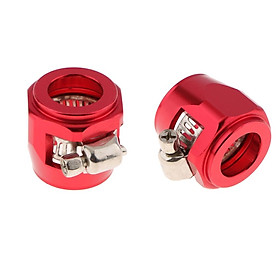 2x AN10 Red Hose End Finisher Aluminium Alloy Fuel Oil Water Line Clamp Clip