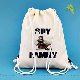 BALO MINI SPY X FAMILY AOMIVN DÂY RÚT ĐEO VAI 33x38cm NHỎ XINH UNISEX CHẤT CANVAS CUTE TIỆN ÍCH DU LỊCH DẠO PHỐ