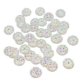 50x     12mm     Round     Resin     Dotted     Cabochon     Flatback     Embellishment