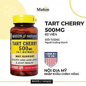 Viên Uống Hỗ Trợ Bệnh Gout Mason Natural Tart Cherry – Giúp Giảm Acid Uric Trong Máu (Hộp 90 viên)
