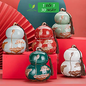 Mua Lọ Gốm Đựng Trà Họa Tiết Hoa Sen  Sang Trọng  Đẳng Cấp 970ml