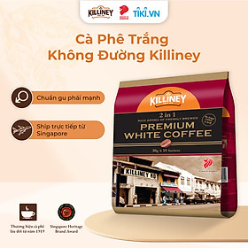 Túi 15 Gói Cà Phê Rang Xay Nguyên Chất Cao Cấp Không Đường Killiney 2-In-1 Premium White Coffee (15 gói x 30g)