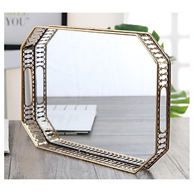 Mua KHAY ĐỰNG BÌNH LY CỐC UỐNG NƯỚC KIM LOẠI MẠ VÀNG MẶT TRÁNG GƯƠNG CHỐNG RỈ - VD711