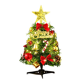 Tabletop Christmas Tree Ornament DIY Xmas Bedroom Decor with LED Lights A