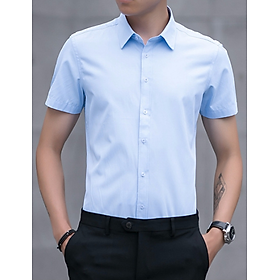 Áo sơ mi nam xanh biển ngắn tay 