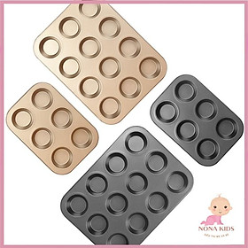 Mua Khuôn cupcake chống dính  - khuôn nướng bánh muffin cao cấp 6 - 12 lỗ - Đen