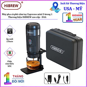 Máy pha cà phê cầm tay Espresso mini 3 trong 1, thương hiệu Mỹ HiBREW cao cấp H4A và H4B - HÀNG CHÍNH HÃNG