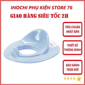 Miếng Lót Thu Nhỏ Bồn Cầu Cho Bé Tập Đi Vệ Sinh/ Bệ Ngồi Toilet , Bệ Bồn Cầu Có Đệm Cao Su Chống Trơn Trượt Đảm Bảo An Toàn Cho Bé- Chính Hãng inochi ( Tặng khăn đa năng ) - MÀU XANH