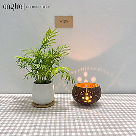 Mua Chén để nến  đựng nến ONGTRE bằng gáo dừa trang trí không gian( không kèm nến)