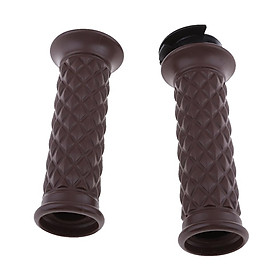 Vintage Cafe Racer Motorbike Rubber Handlebar Grips 7/8'' 22mm Diamand Custom Brown