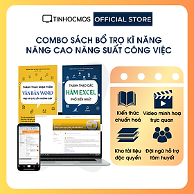 Hình ảnh Combo 2 Sách Thành thạo Tin học văn phòng: Thành thạo Hàm Excel phổ biến nhất + Thành thạo Soạn thảo văn bản Word - Mẹo xử lý lỗi Word Excel trong công việc -  tinhocmos