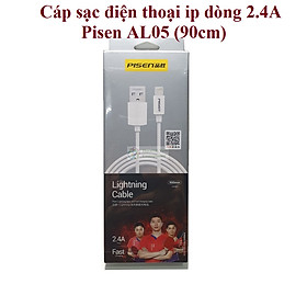 Cáp sạc cho ip 2.4A dây trắng nhỏ giống zin thương hiệu Pisen AL05