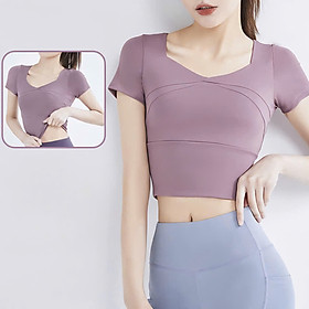 ÁO CROPTOP TẬP YOGA – GYM TÍCH HỢP ÁO NGỰC