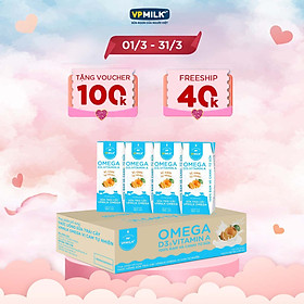 Sữa trái cây VPMILK Omega vị CAM tự nhiên cho bé trên 1 tuổi hộp 180ml