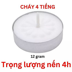 Viên Nến trắng Tealight Cháy 4h Không Mùi Không Khói - Nến Xông Tinh Dầu