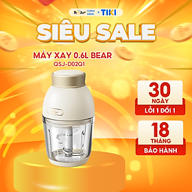 Mua Máy Xay Ăn Dặm Cho Bé 0 6L Bear 6 Lưỡi Dao Cối Thủy Tinh Xay Đa Năng Cháo Thịt Tỏi Ớt Nhỏ Gọn Tiện Lợi  - D02Q1 - Hàng Chính Hãng
