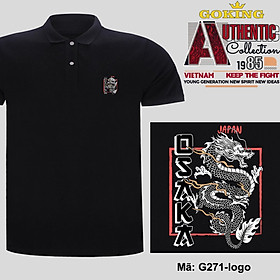 OSAKA, mã logo.g271. Áo thun polo nam nữ, form unisex. Áo phông cổ trụ Goking, vải cá sấu 3D, công nghệ chống nhăn Nhật Bản