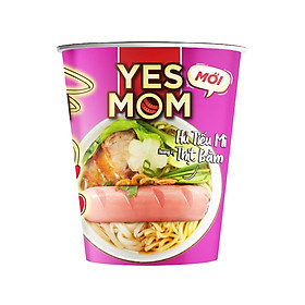  Thùng 24 Ly Hủ Tiếu Mì Thịt Bằm Yes Mom Có Xúc Xích 76g/ly