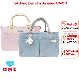 Túi xách bỉm sữa mẹ và bé UMOO kèm dây đeo chéo chất liệu vải dệt chống nước Mang cả thế giới bên mình vẫn gọn gàng, tươm tất  - Màu xanh